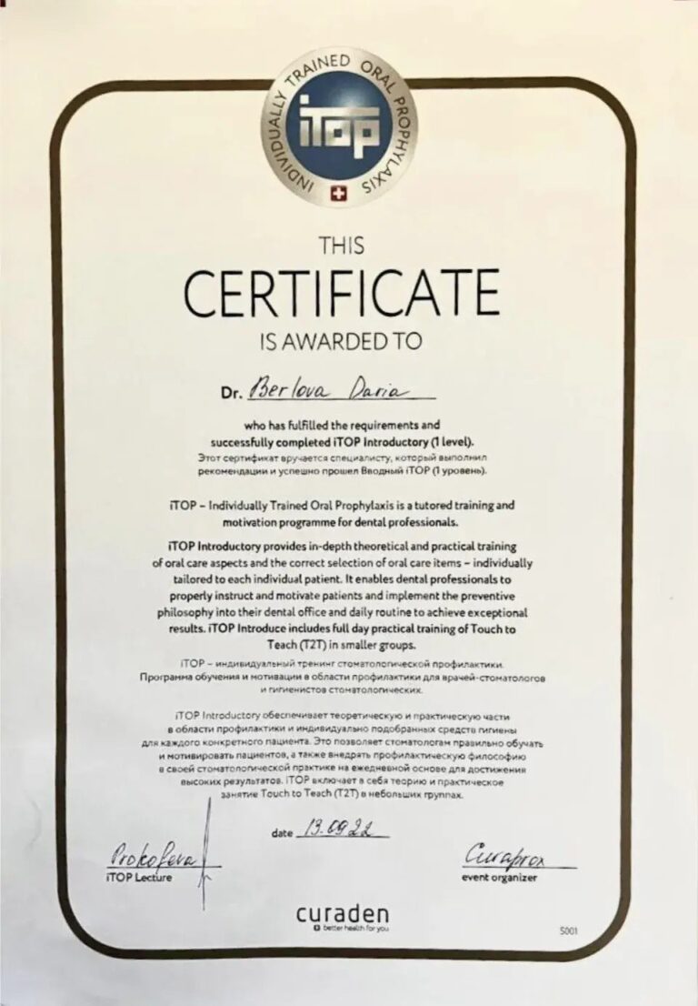 iTOP Introductory (1 level) — Берлова Дарья Константиновна